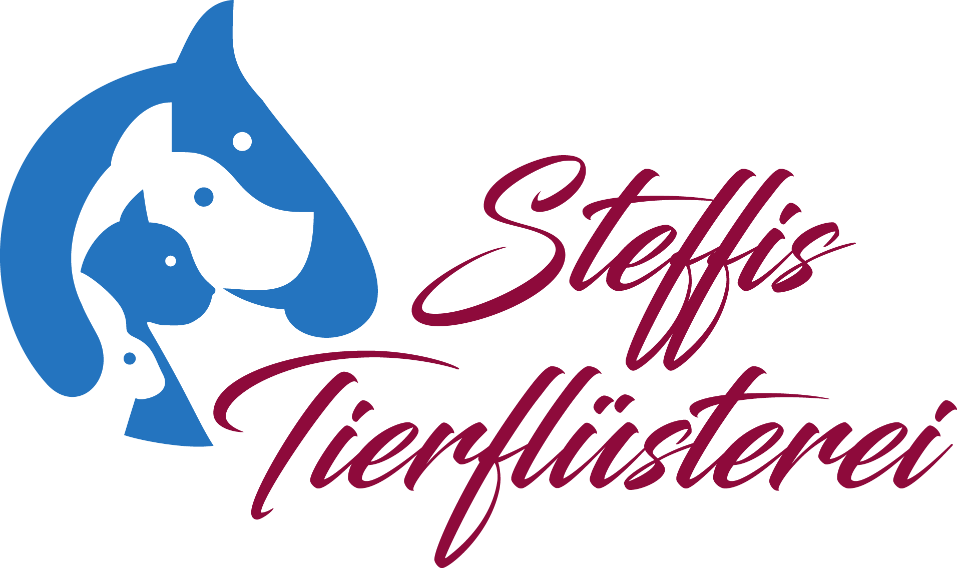 Logo A Schrift bordeaux Steffis Tierflüsterei